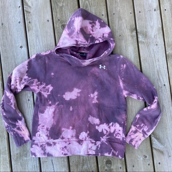 Under Armour Tops - Under Armour purple bleach dyed hoodie Small